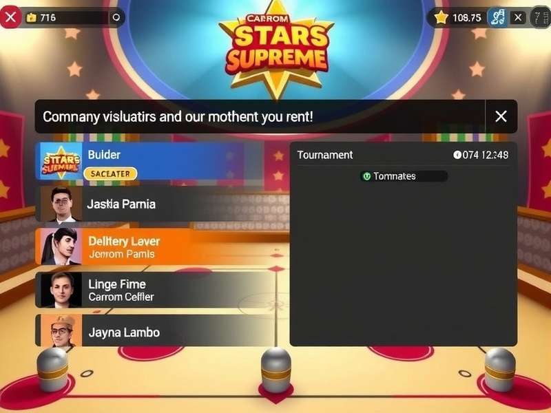 Carrom Stars Supreme Tournament Screen